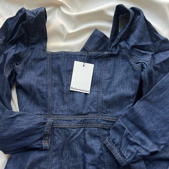NWT REFORMATION Celeste Denim Maxi Dress 🍸🚕 - Picture 6 of 6